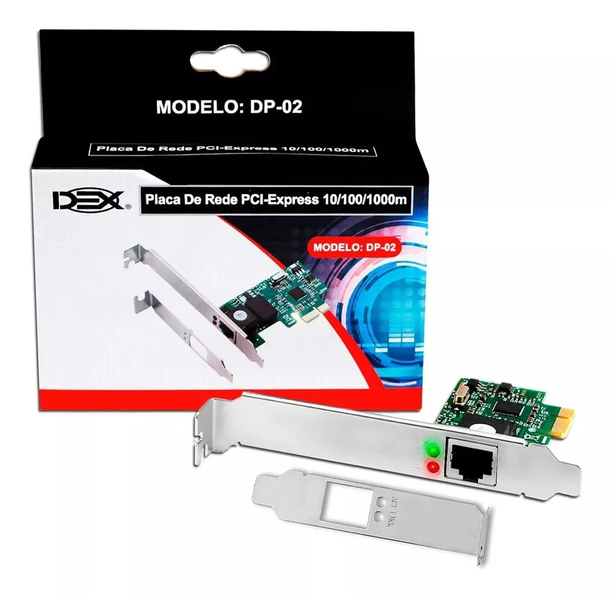 Placa Rede Pci-e Gigalan Dex Dp-02 10/100/1000 Cod: 3055